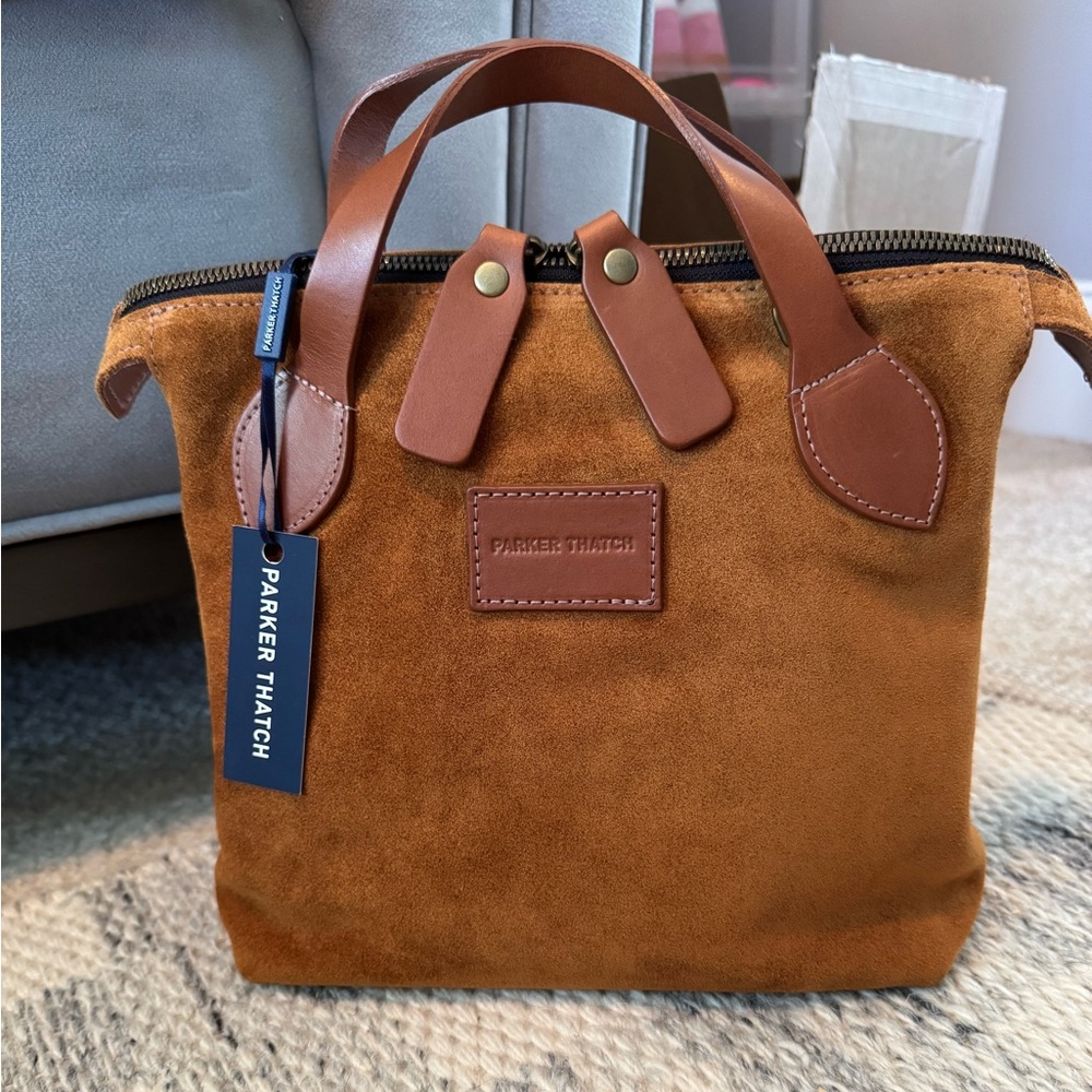 Parker Thatch Carmel Suede Small Charlie NWT